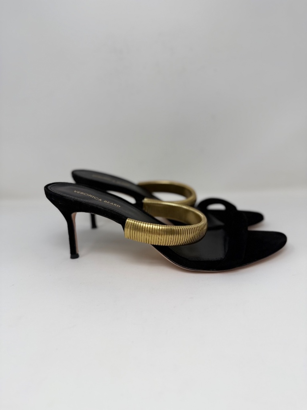 New Veronica Beard Tobin Sandals Black Suede Sz 9 - Picture 4 of 13